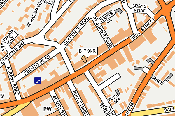 B17 9NR map - OS OpenMap – Local (Ordnance Survey)