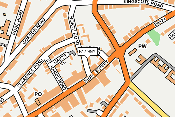 B17 9NY map - OS OpenMap – Local (Ordnance Survey)