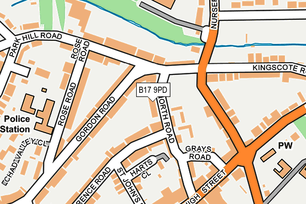 B17 9PD map - OS OpenMap – Local (Ordnance Survey)