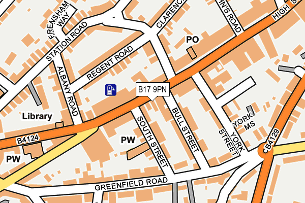 B17 9PN map - OS OpenMap – Local (Ordnance Survey)