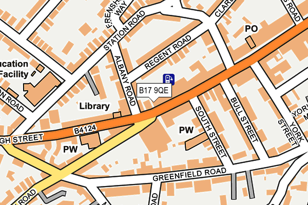 B17 9QE map - OS OpenMap – Local (Ordnance Survey)