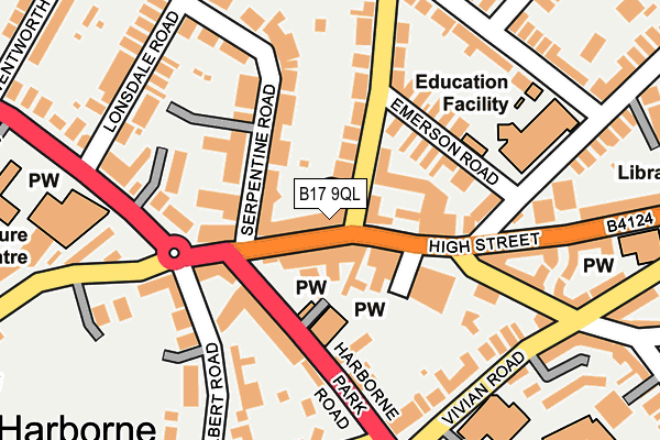 B17 9QL map - OS OpenMap – Local (Ordnance Survey)