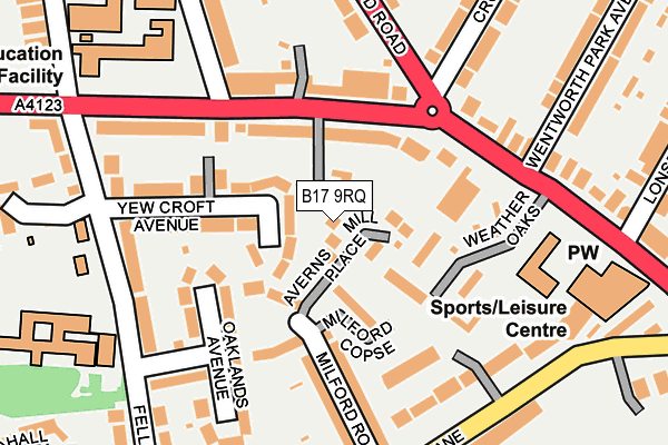 B17 9RQ map - OS OpenMap – Local (Ordnance Survey)