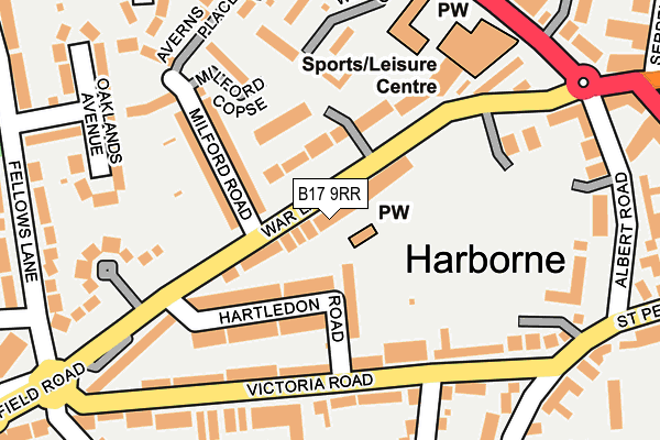 B17 9RR map - OS OpenMap – Local (Ordnance Survey)