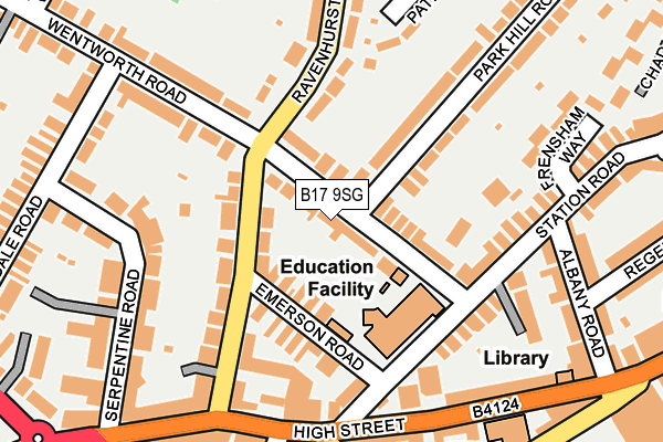 B17 9SG map - OS OpenMap – Local (Ordnance Survey)
