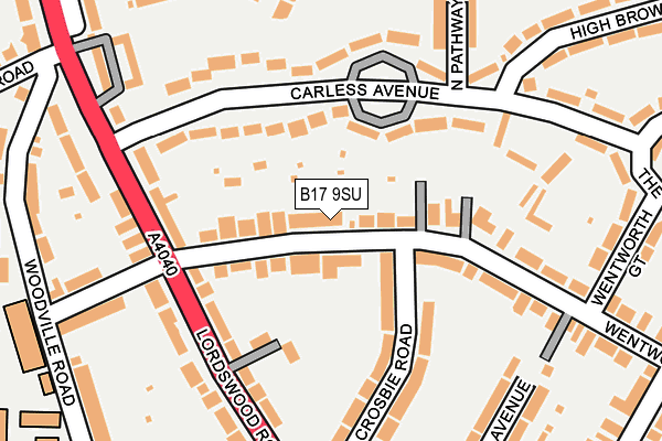 B17 9SU map - OS OpenMap – Local (Ordnance Survey)