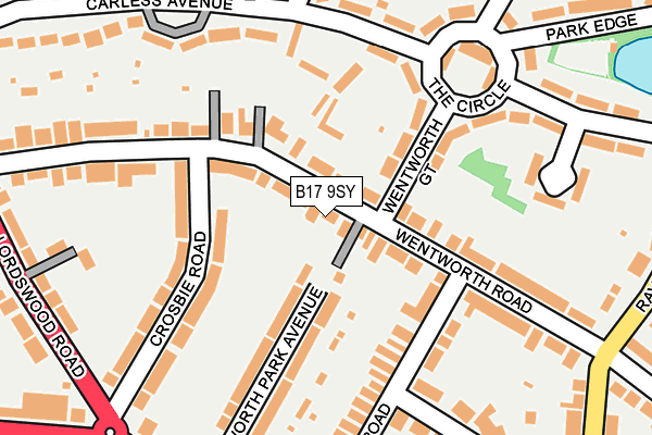 B17 9SY map - OS OpenMap – Local (Ordnance Survey)