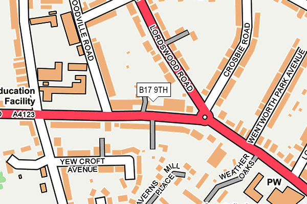 B17 9TH map - OS OpenMap – Local (Ordnance Survey)