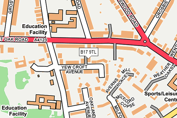 B17 9TL map - OS OpenMap – Local (Ordnance Survey)