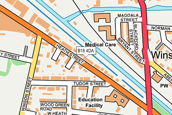 B18 4DA map - OS OpenMap – Local (Ordnance Survey)