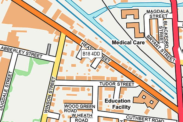 B18 4DD map - OS OpenMap – Local (Ordnance Survey)