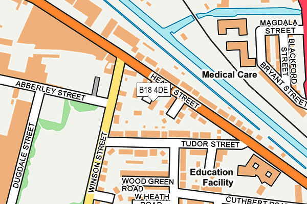 B18 4DE map - OS OpenMap – Local (Ordnance Survey)