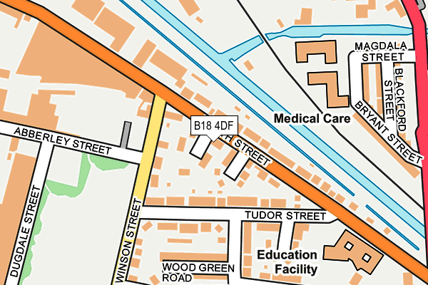 B18 4DF map - OS OpenMap – Local (Ordnance Survey)