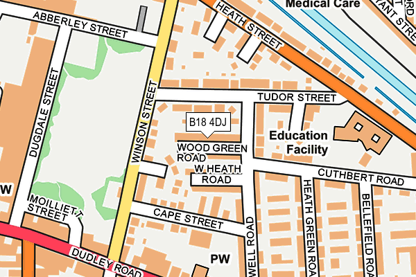 B18 4DJ map - OS OpenMap – Local (Ordnance Survey)