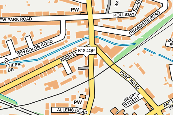B18 4QP map - OS OpenMap – Local (Ordnance Survey)