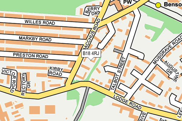 B18 4RJ map - OS OpenMap – Local (Ordnance Survey)