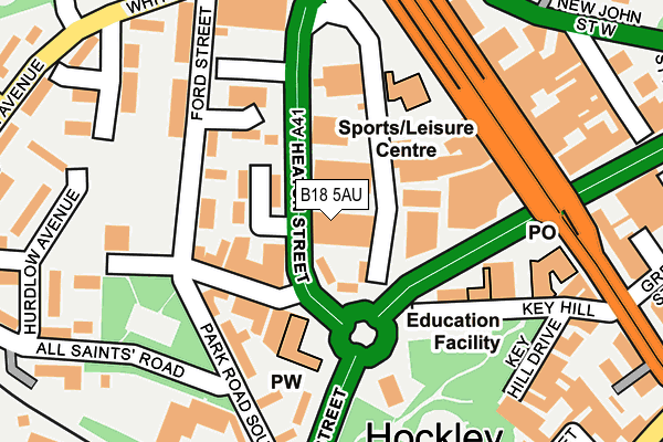 B18 5AU map - OS OpenMap – Local (Ordnance Survey)