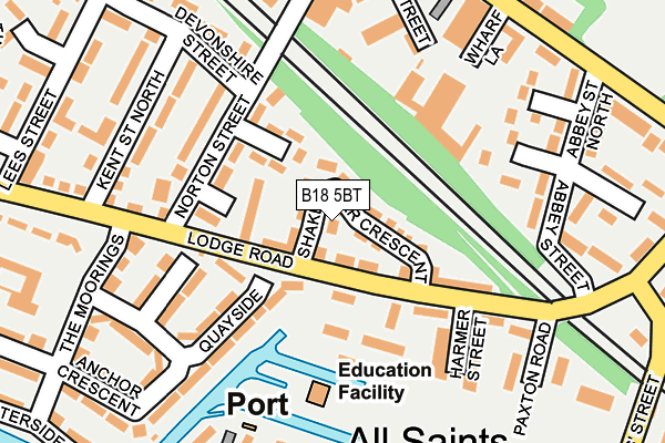 B18 5BT map - OS OpenMap – Local (Ordnance Survey)