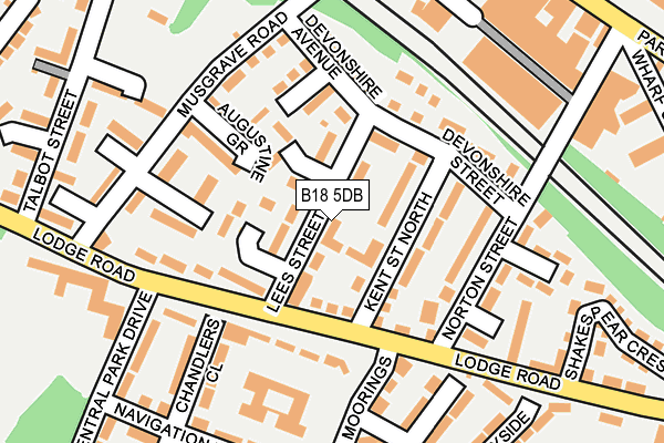 B18 5DB map - OS OpenMap – Local (Ordnance Survey)