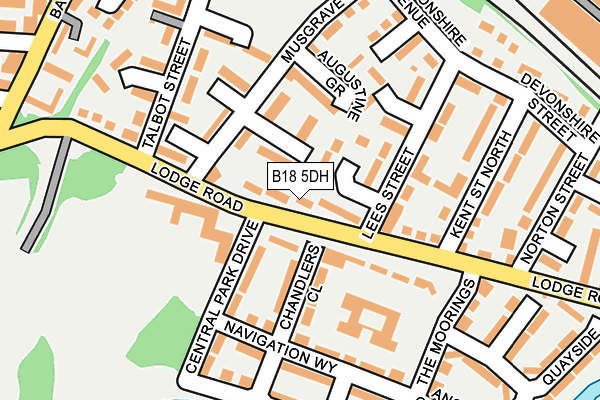 B18 5DH map - OS OpenMap – Local (Ordnance Survey)