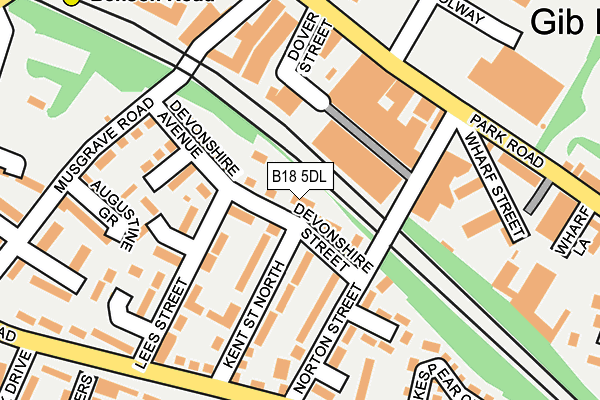 B18 5DL map - OS OpenMap – Local (Ordnance Survey)