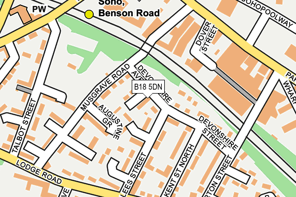B18 5DN map - OS OpenMap – Local (Ordnance Survey)