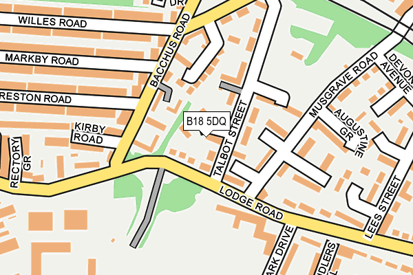 B18 5DQ map - OS OpenMap – Local (Ordnance Survey)