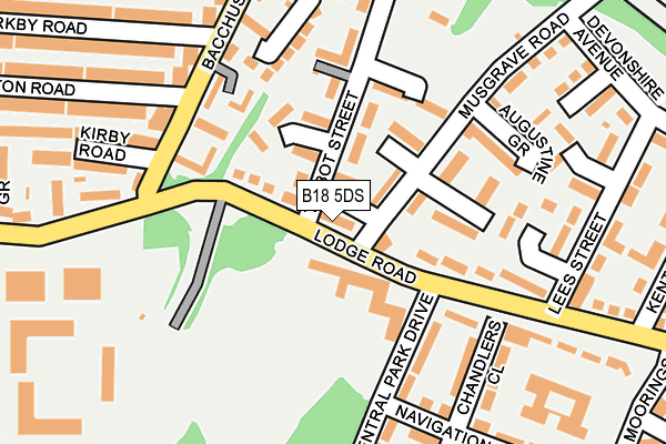 B18 5DS map - OS OpenMap – Local (Ordnance Survey)
