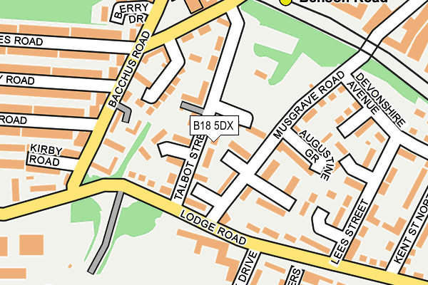 B18 5DX map - OS OpenMap – Local (Ordnance Survey)