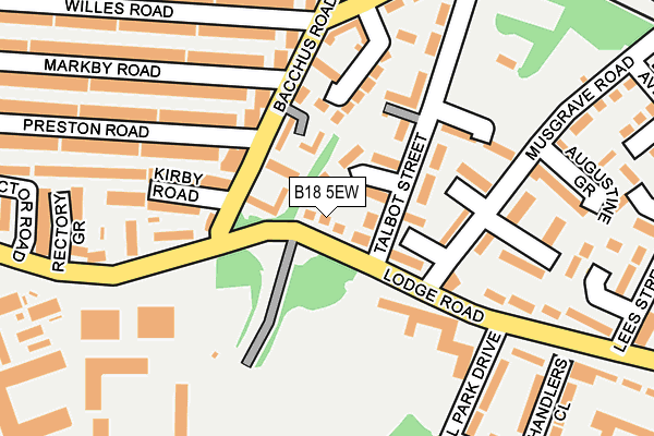 B18 5EW map - OS OpenMap – Local (Ordnance Survey)