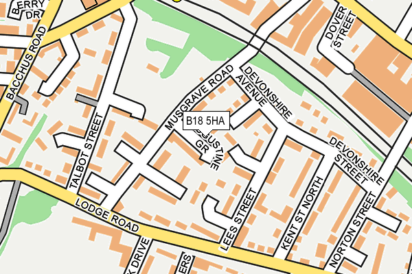 B18 5HA map - OS OpenMap – Local (Ordnance Survey)