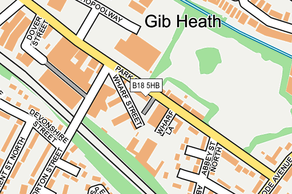 B18 5HB map - OS OpenMap – Local (Ordnance Survey)