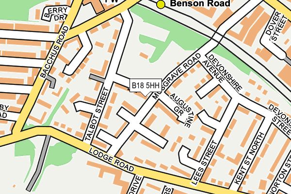 B18 5HH map - OS OpenMap – Local (Ordnance Survey)