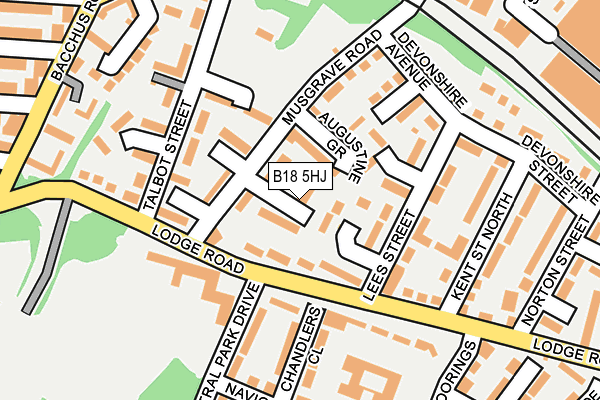 B18 5HJ map - OS OpenMap – Local (Ordnance Survey)