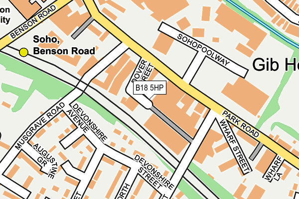 B18 5HP map - OS OpenMap – Local (Ordnance Survey)