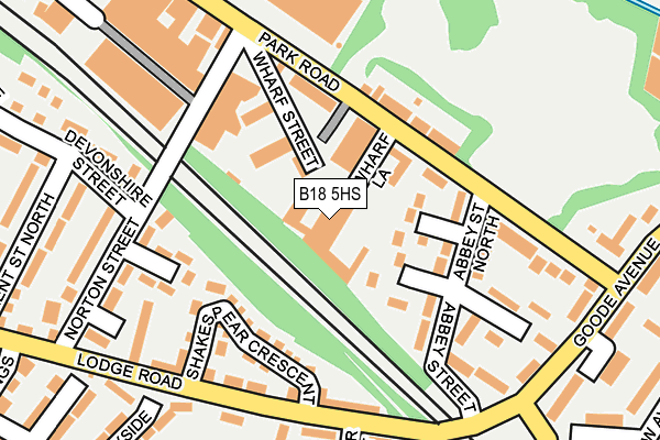 B18 5HS map - OS OpenMap – Local (Ordnance Survey)