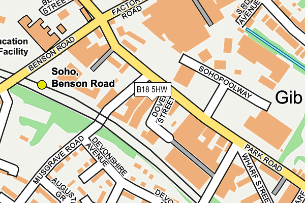 B18 5HW map - OS OpenMap – Local (Ordnance Survey)