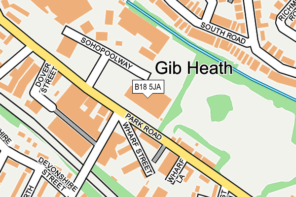 B18 5JA map - OS OpenMap – Local (Ordnance Survey)