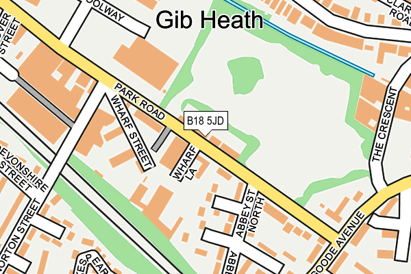 B18 5JD map - OS OpenMap – Local (Ordnance Survey)