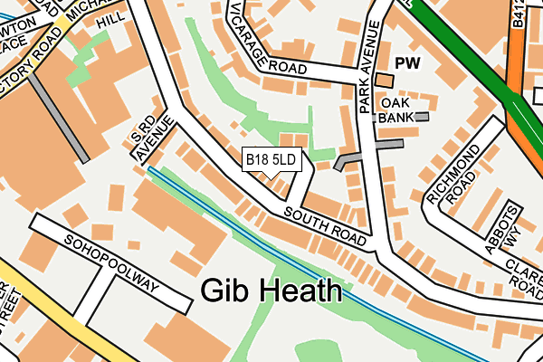B18 5LD map - OS OpenMap – Local (Ordnance Survey)