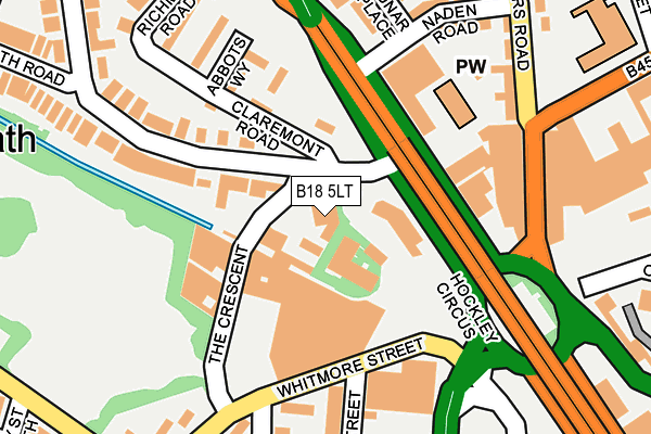 B18 5LT map - OS OpenMap – Local (Ordnance Survey)