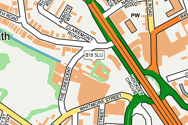 B18 5LU map - OS OpenMap – Local (Ordnance Survey)