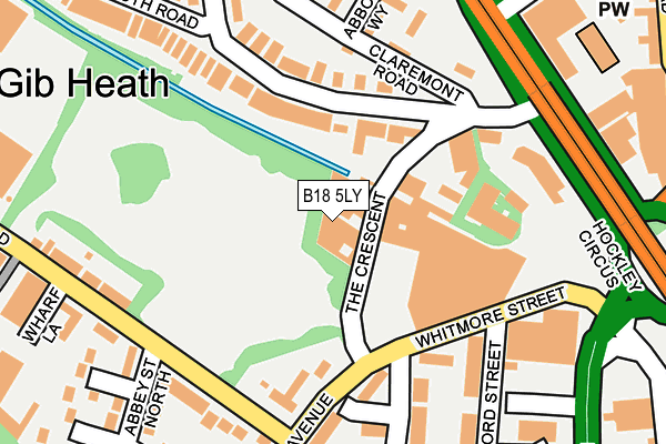 B18 5LY map - OS OpenMap – Local (Ordnance Survey)