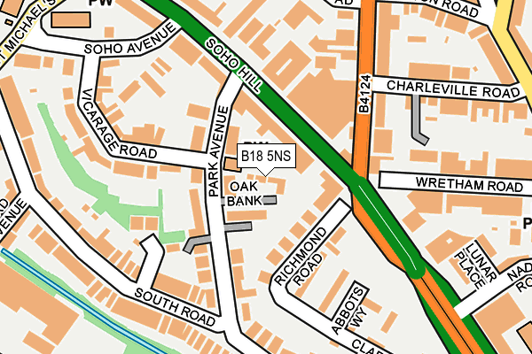 B18 5NS map - OS OpenMap – Local (Ordnance Survey)