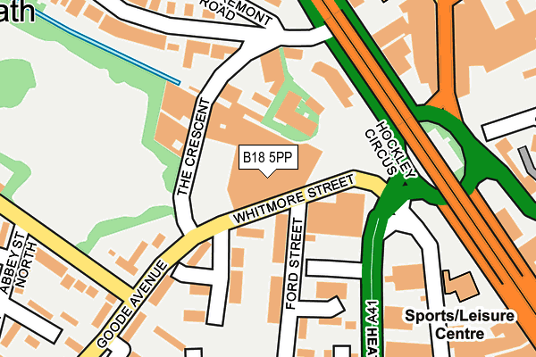 B18 5PP map - OS OpenMap – Local (Ordnance Survey)
