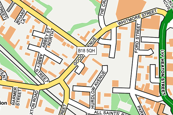 B18 5QH map - OS OpenMap – Local (Ordnance Survey)