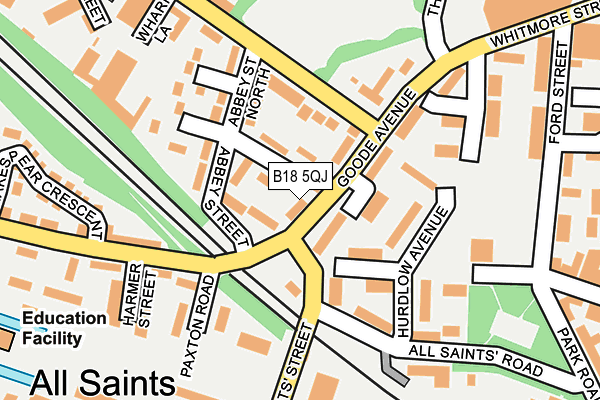 B18 5QJ map - OS OpenMap – Local (Ordnance Survey)