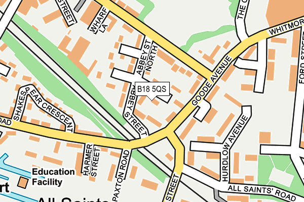 B18 5QS map - OS OpenMap – Local (Ordnance Survey)