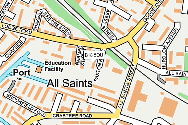 B18 5QU map - OS OpenMap – Local (Ordnance Survey)