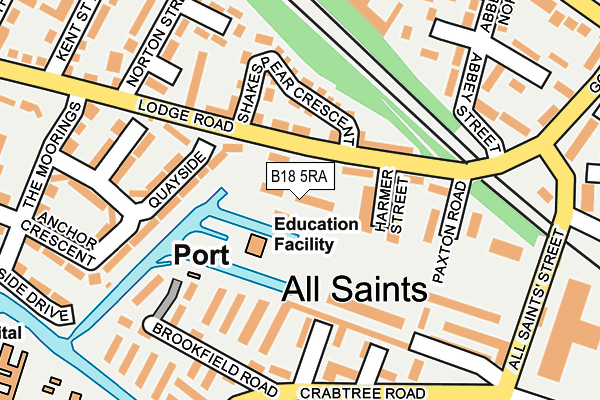 B18 5RA map - OS OpenMap – Local (Ordnance Survey)